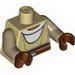Torso SW Jedi Robe, White Undershirt & Reddish Brown Belt Print (Nahdar Vebb) / Dark Tan Arms / Reddish Brown Hands