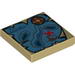 Tile 2 x 2 with Nautical Map and Red 'X' Print