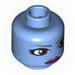 Minifig Head Alien with Large Brown Eyes and Purple Lips Print (SW Aayla Secura) [Blocked Open Stud]