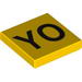 Tile 2 x 2 with Black 'YO' Print