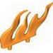 Wave Rounded Row of Three with Two Pins (Flame)