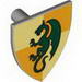Minifig Shield - Triangular with Dragon on Medium Dark Flesh / Tan Quarters Print