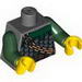 Torso Castle Kingdoms Scale Mail, Dark Green Collar, Chain and Belt Front and Back Print / Dark Green Arms / Yellow Hands