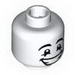 Minifig Head Mime Happy Face, Black Eyes with White Pupils [Blocked Open Stud]