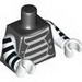 Torso Mime Shirt with White Stripes and White Button Vest Print / White Arms with Black Stripes / White Hands