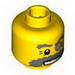 Minifig Head Glasses with Monocle on Chain and Bushy Dark Bluish Gray Eyebrows and Moustache Print [Blocked Open Stud]