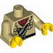 Torso Safari Shirt with Red Scarf, Belt and Water Bottle Print / Tan Arms / Yellow Hands