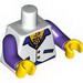 Torso Vest with Open Shirt, Medallion and Hairy Chest Print / Dark Purple Arms / Yellow Hands