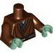 Torso SW Jedi Robe, Silver Snaffle Bit Buckle Print (Kit Fisto) / Reddish Brown Arms / Sand Green Hands