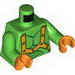 Torso Alien with Muscles and Orange Straps Print / Bright Green Arms / Orange Hands