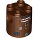 Brick Round 2 x 2 x 2 Robot Body with Black Rectangle Outlines and White Droid Print [R7-D4]