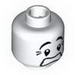 Minifig Head Mime Scared Look, Black Eyes with White Pupils Print [Blocked Open Stud]