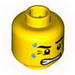 Minifig Head Dripping Sweat, with Clenched Teeth and Crow's Feet Print [Blocked Open Stud]
