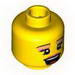 Minifig Head Female with Pink Lips and Eye Shadow, Open Mouth and Beauty Mark Print [Blocked Open Stud]
