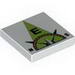 Tile 2 x 2 with Compass East 'E' in Lime Pointer Print