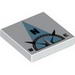 Tile 2 x 2 with Compass North 'N' in Light Blue Pointer Print