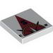 Tile 2 x 2 with Compass South 'S' in Dark Red Pointer Print