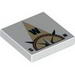 Tile 2 x 2 with Compass West 'W' in Tan Pointer Print