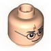 Minifig Head Dual Sided HP Harry with Glasses and Lightning Bolt, Frowning / Smiling Print [Blocked Open Stud]