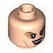 Minifig Head Dual Sided HP Bellatrix with Brown Eyeshadow and Dark Red Lips, Laughing / Scared Print [Blocked Open Stud]
