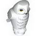Owl Small, Angular Features with Yellow Eyes and Light Bluish Gray Rippled Chest Feathers Print