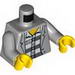 Torso Town Prisoner, Jacket over Shirt with Buttons and Dark Gray Prison Stripes Print / Light Bluish Gray Arms / Yellow Hands