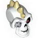 Minifig Head Modified - Skeleton with Tan Spikes and Metal Eyepatch Print