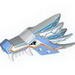 Dragon Head (Ninjago) Upper Jaw with Medium Blue Sections and Orange Stripes Print