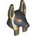 Minifig Head Modified Anubis Guard Head with Gold Print and Red Eyes Print