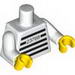 Набор LEGO Torso Jail Stripes with Number 23768 Print / White Arms / Yellow Hands, Белый
