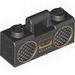 Minifig Radio Boom Box with Handle and Gold Trim Print