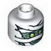 Minifig Head Alien with Mummy Green Face Print [Blocked Open Stud]