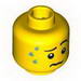 Minifig Head Male Wrinkled Mouth and Sweat Drops Print [Blocked Open Stud]