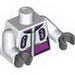 Torso Zipper Pockets with Magenta Collar and Waist Print / White Arms / Dark Bluish Gray Hands