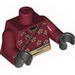 Torso Wrapped Samurai Robe with Flowers Print / Dark Red Arms / Black Hands