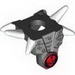 Minifig Armour - Breastplate with Shoulder Spikes White and Ninjago Cracked Red Skull Print