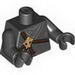 Torso Ninjago Brown Rope, Gold Medallion and Black Undershirt Print / Black Arms / Black Hands