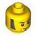 Minifig Head Beard Stubble, Sideburns, Goatee and Red Scar Print (Jake Raines) [Blocked Open Stud]