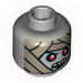 Minifig Head Dual Sided Alien with Gold Death Mask / Mummy Wrap with Red Eyes and Open Mouth Print [Blocked Open Stud]