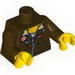 Torso Pharaoh's Quest Aviator Jacket with Eagle and 'SMH' Print on Back / Dark Brown Arms / Yellow Hands