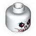 Minifig Head - Evil Skull with Red Eyes and Red Lips Print [Blocked Open Stud]