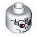 Minifig Head - Cracked Skull with Metal Plates Print [Blocked Open Stud]