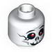 Minifig Head - Skull Cracked with Red Eyes and Grin Print [Blocked Open Stud]