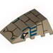 Wedge 4 x 4 No Top Studs with Bricks, Blue Lines and 2 Eyes Print (Cobra Head)