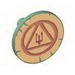 Minifig Shield Round Flat with Circle, Triangle and Trident on Gold Background Print