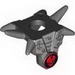 Minifig Armour - Breastplate with Gray Shoulder Spikes and Ninjago Cracked Red Skull Print