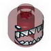 Minifig Head - Small Eyes and Large Open Shark Mouth Print [Blocked Open Stud]