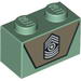 Brick 1 x 2 with Army Emblem on Dark Tan Background Print