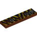 Tile 1 x 4 with Black and Yellow Stripes and Tow Shackles Print