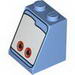 Набор LEGO Slope 65 2 x 2 x 2 with Bottom Tube with Red Eyes on White Background Print (Guido), Medium Blue